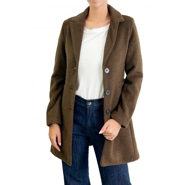 Cappotto tre bottoni fantasia 